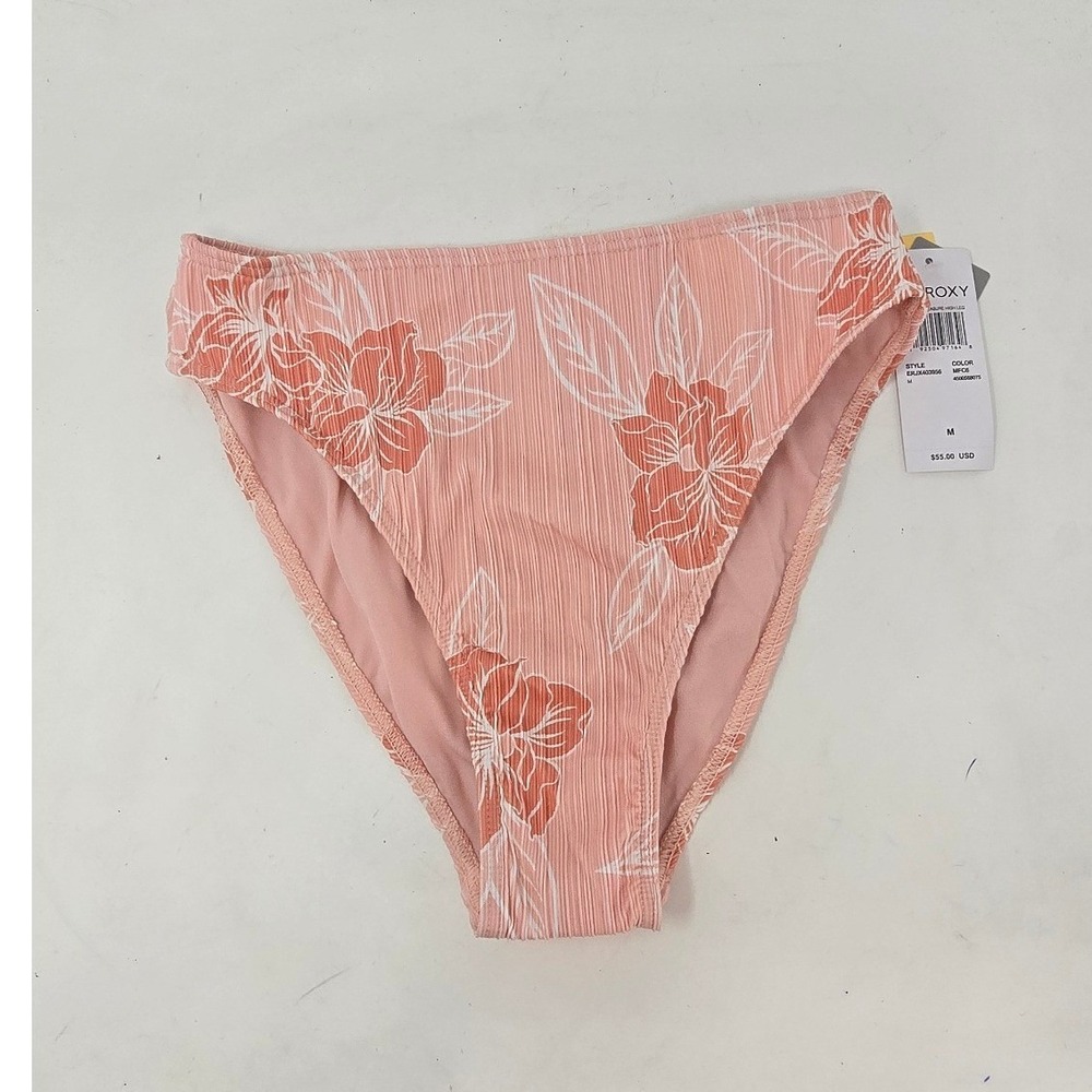 Roxy women M sandy treasure high leg bikini bottom swimwear vacation‎ tropical
